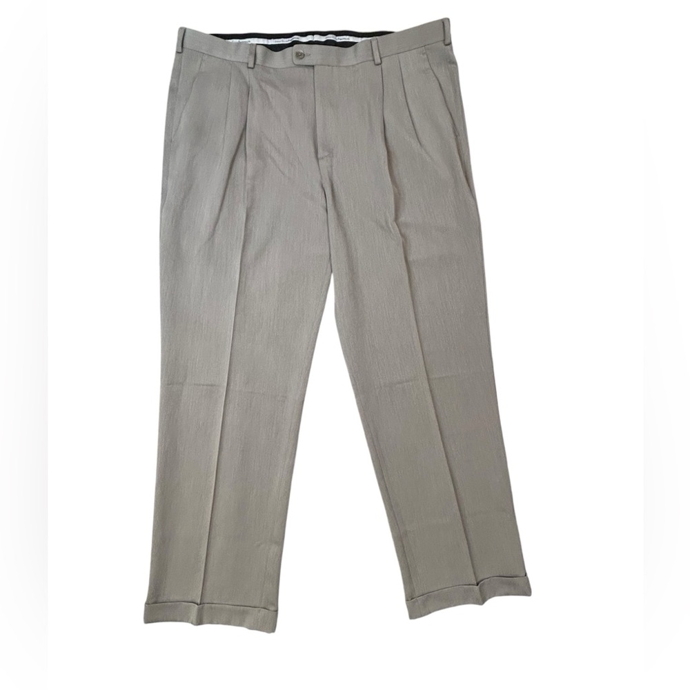 Perry Ellis Men's Travel Luxe No Iron Tan Dress Pants 49/32‎ NWT Business Casual